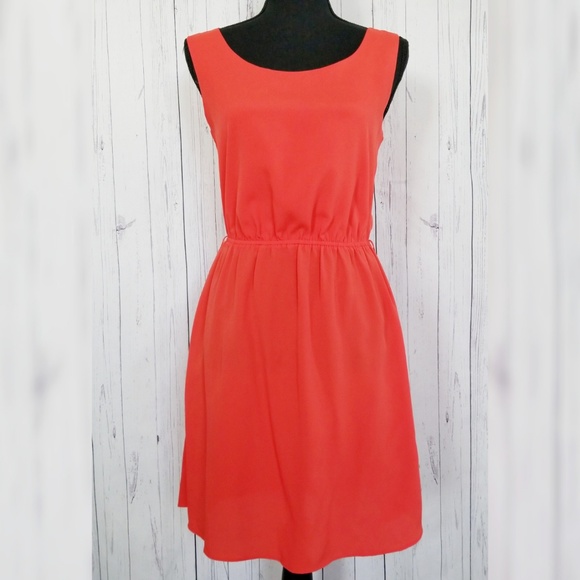 ⬇️🌹 Gap (S) Orange Red Chiffon Dress - Picture 2 of 8
